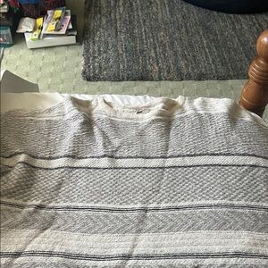Striped Textured Poncho Sweater